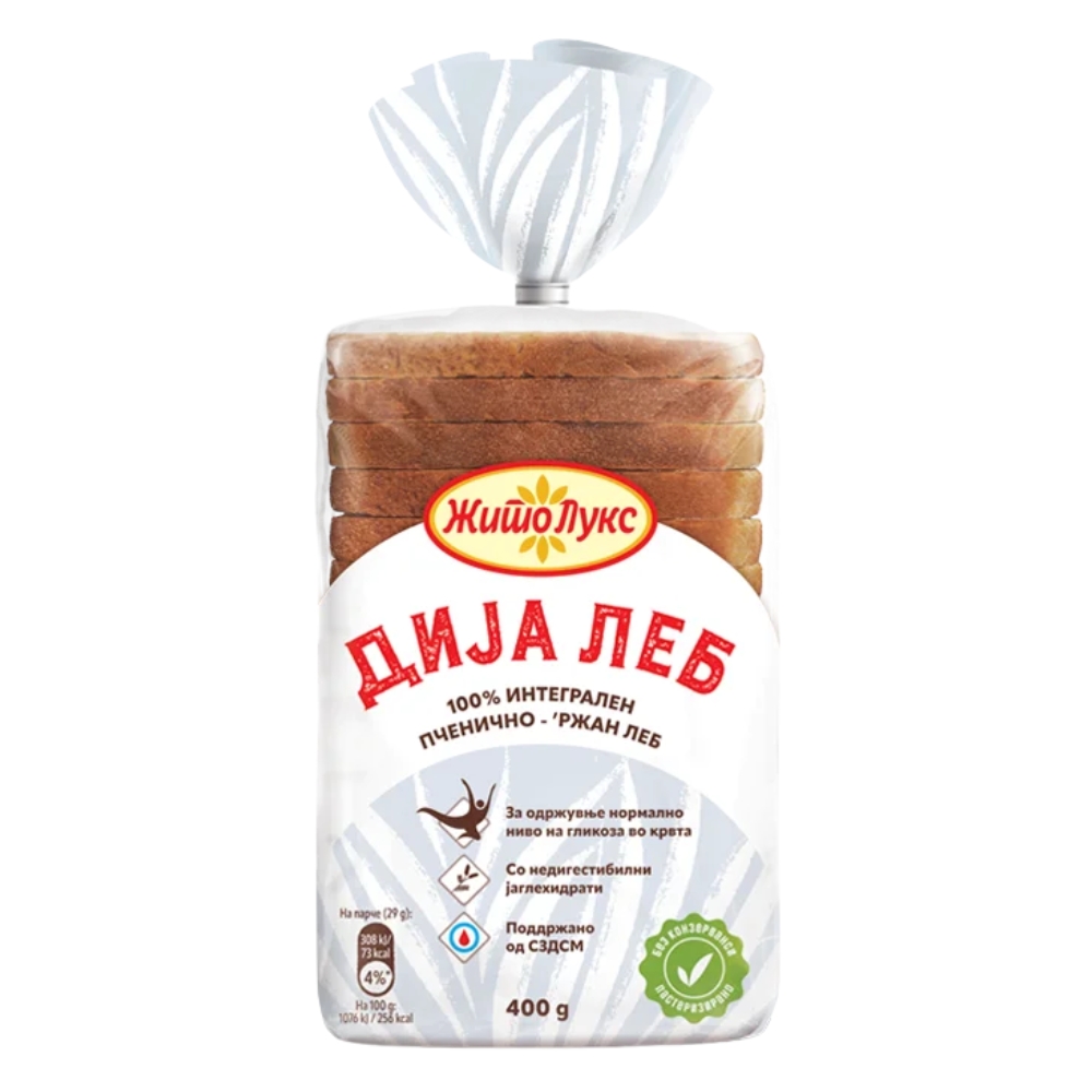 ЖИТО ЛУКС ДИЈА ЛЕБ 400 ГР
