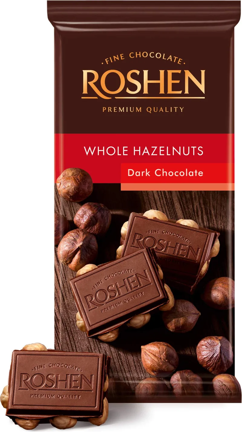 РОШЕН ЧОКОЛАДО ЕКСТРА ТЕМНО СО ЛЕШНИЦИ 90 ГР