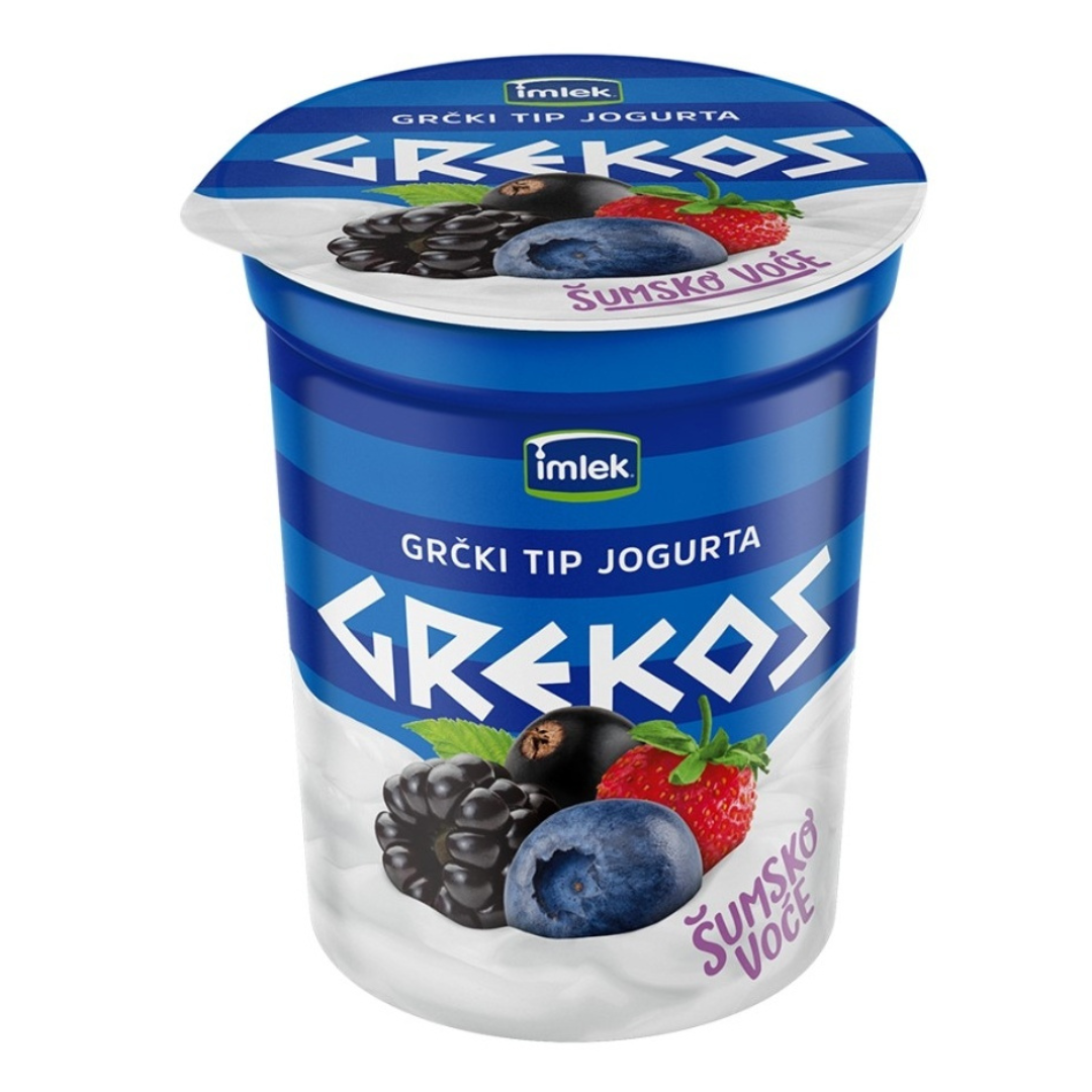 ГРЕКОС ГРЧКИ ЈОГУРТ СО ВКУС НА ШУМСКО ОВОШЈЕ 400 ГР