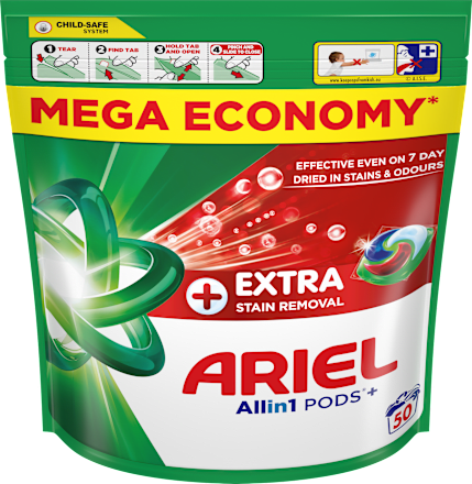 ДЕТЕРГЕНТ АРИЕЛ ПОДС ЕКСТРА КЛИН 50 ПАР.