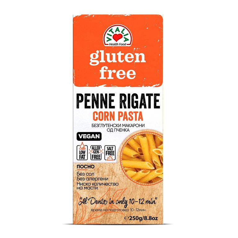 ВИТАЛИА БЕЗГЛУТЕНСКИ МАКАРОНИ ПЕНЕ РИГАТЕ 250 ГР
