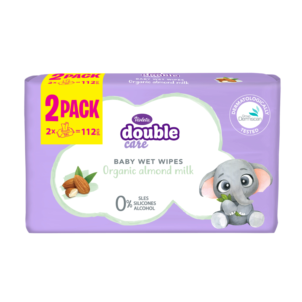 ВИОЛЕТА ВЛАЖНИ МАРАМИЦИ БАДЕМ ДУО ПАК 2Х56/1