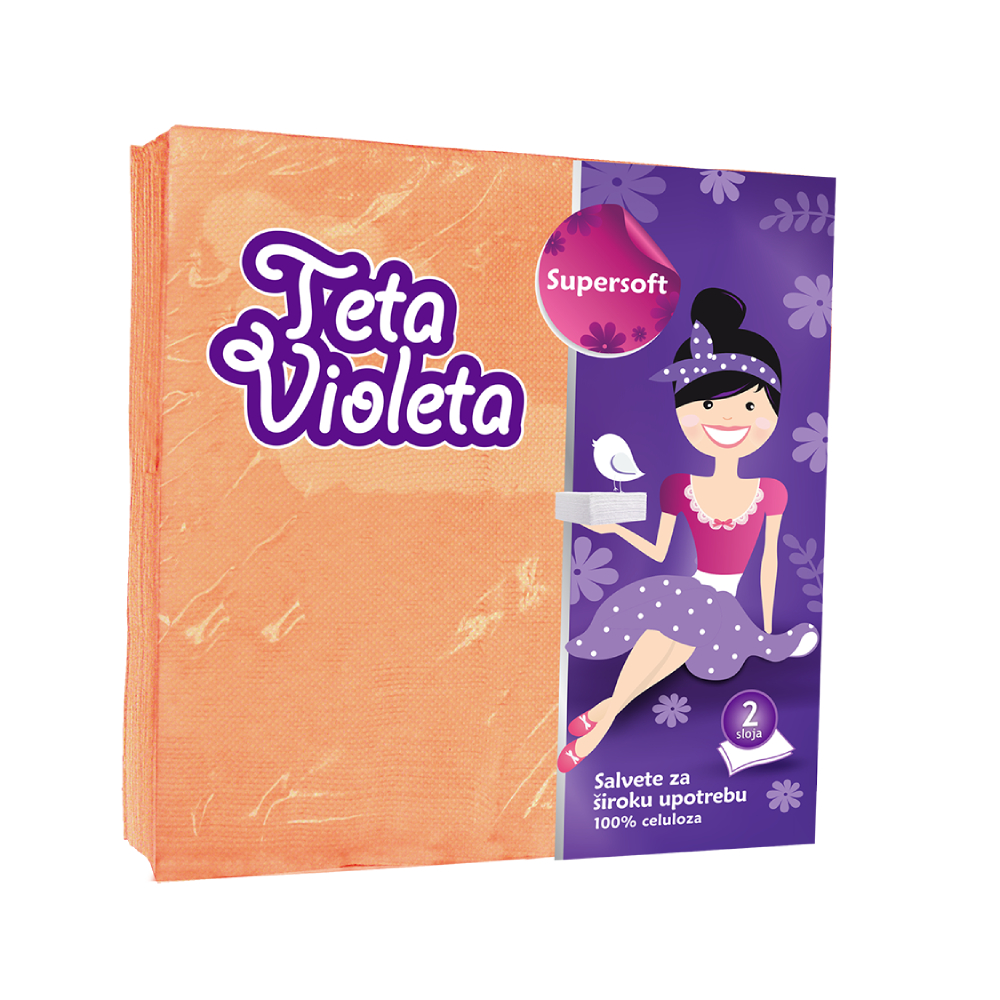 САЛФЕТИ ВИОЛЕТА 25/1 ПОРТОКАЛОВИ 38/38