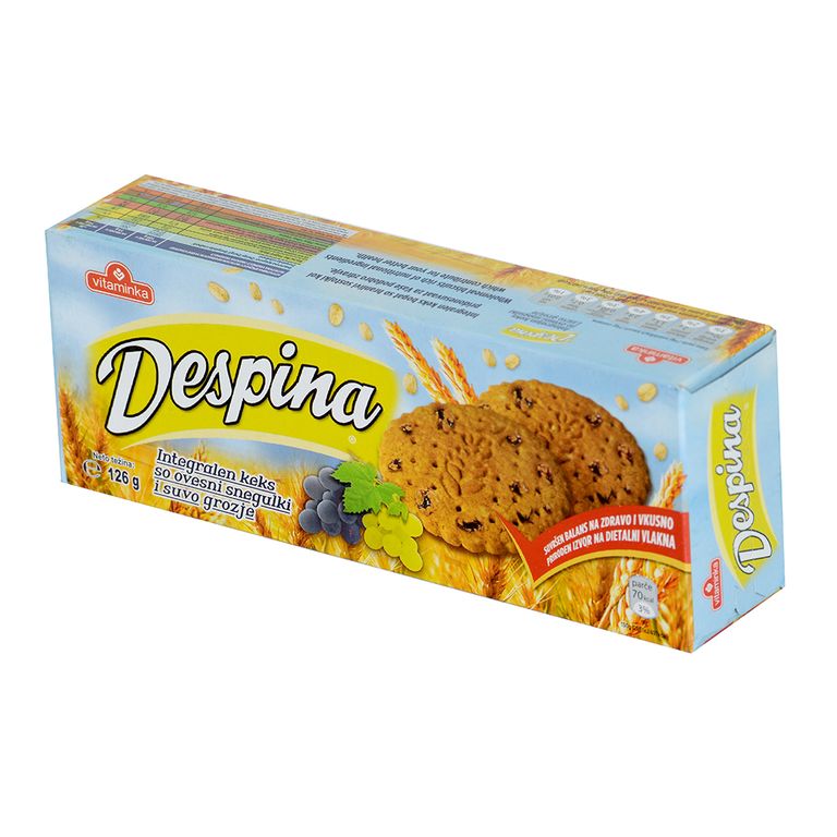 ВИТАМИНКА ДЕСПИНА ИНТЕГРАЛЕН КЕКС СО СУВО ГРОЗЈЕ 126 ГР