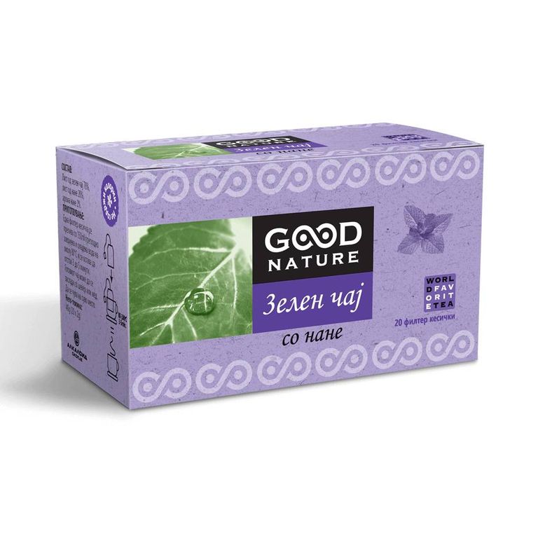 ГУД НАТУРЕ ЗЕЛЕН ЧАЈ СО НАНЕ 20 ФИЛТЕР КЕСИЧКИ