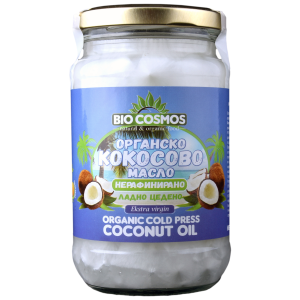 МАСЛО КОКОСОВО НЕРАФИНИРАНО ЛАДНО ЦЕДЕНО БИОКОСМОС 310 ГР