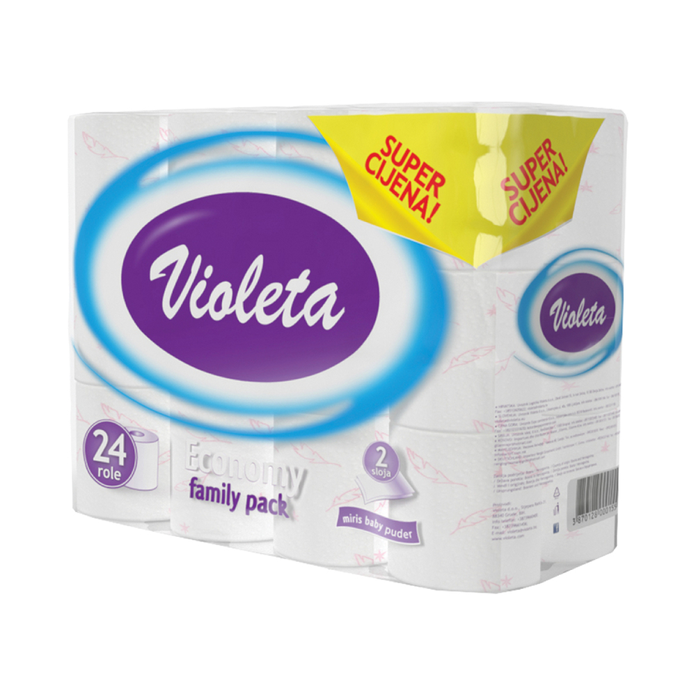 ТОАЛЕТНА ХАРТИЈА ВИОЛЕТА 24/1 2СЛОЈНА
