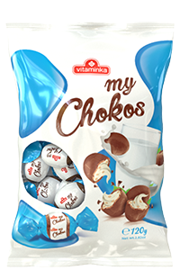 ЧОКОЛАДНИ ЈАЈЦА СО МЛЕЧЕН КРЕМ И КРИСПИ ВИТАМИНКА 120 Г