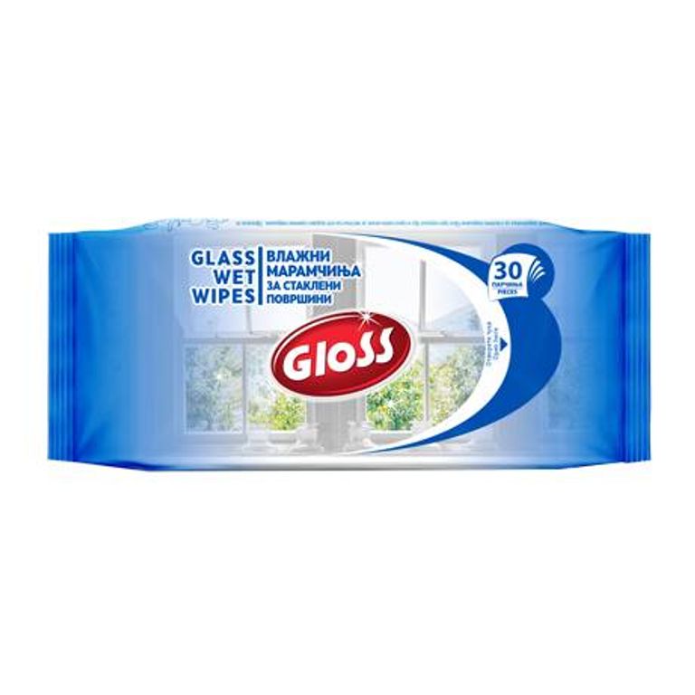 ГЛОС ВЛАЖНИ МАРАМИЦИ ЗА СТАКЛЕНИ ПОВРШИНИ 30/1