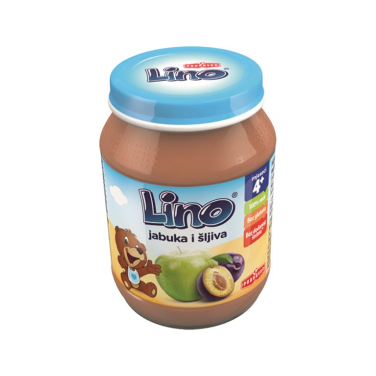 ПОДРАВКА ЛИНО КАШИЧКА ЗА БЕБИЊА СО СЛИВА И ЈАБОЛКО 190 ГР