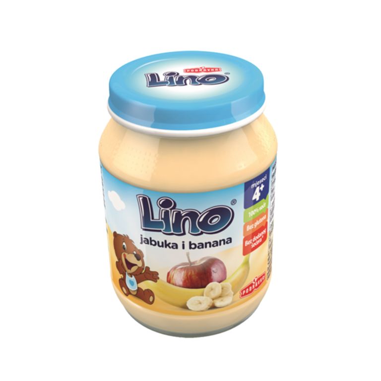 ПОДРАВКА ЛИНО КАШИЧКА ЗА БЕБИЊА СО ЈАБОЛКО И БАНАНА 190 ГР