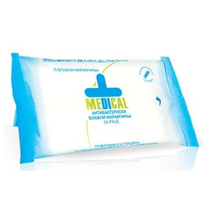 МЕДИЦАЛ ВЛАЖНИ МАРАМЧИЊА АНТИБАКТЕРИСКИ 15 ПАРЧИЊА