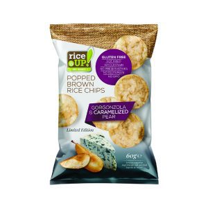 РАЈС АП! – ОРИЗОВ ЧИПС СО ВКУС НА ГОРГОНЗОЛА И КАРАМЕЛИЗИРАНА КРУША 60 Г