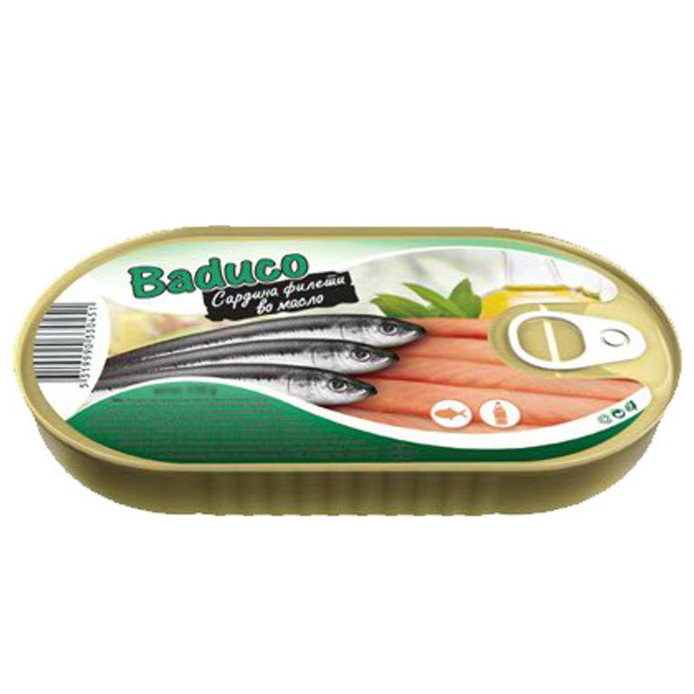 САРДИНА БАДУКО ВО МАСЛО 125Г