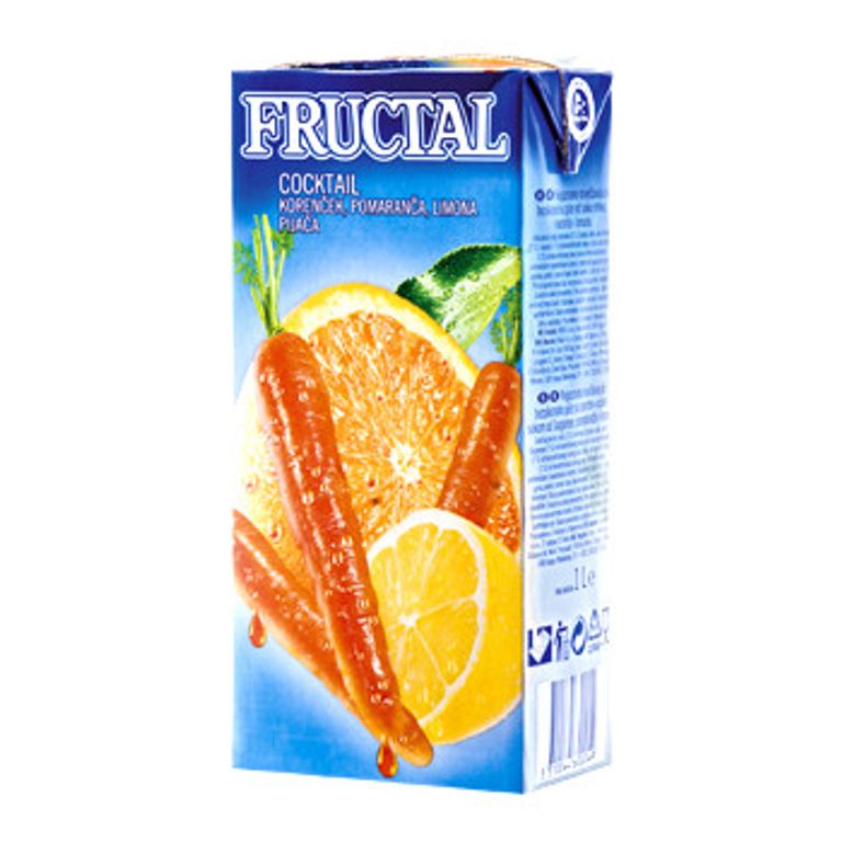 ФРУКТАЛ МОРКОВ,ЈАБОЛКО,ПОРТОКАЛ 100% 0.7 Л