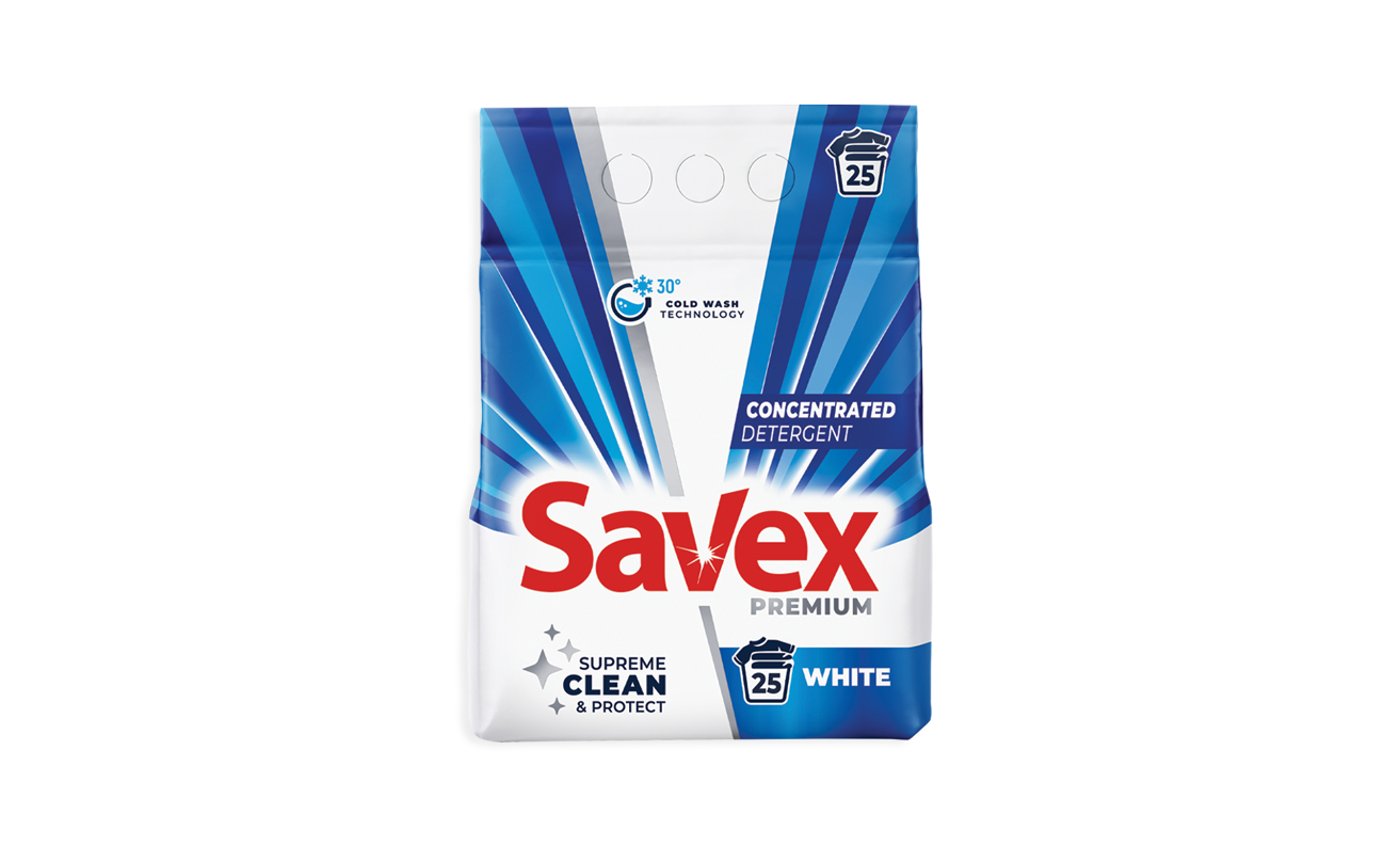 ПРАШОК САВЕКС КОМПАКТ 2 КГ ВАЈТ 2 ВО 1