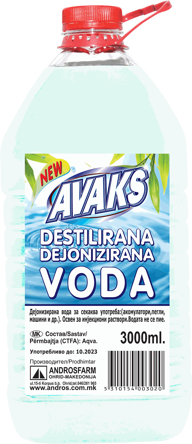 АВАКС ДЕСТИЛИРАНА ВОДА 3Л.