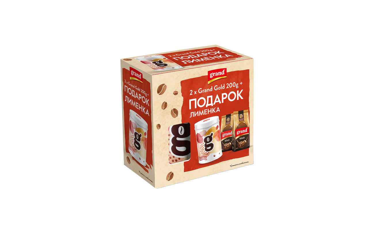 ГРАНД КАФЕ ГОЛД 2Х200ГР+ПОДАРОК ТЕГЛА