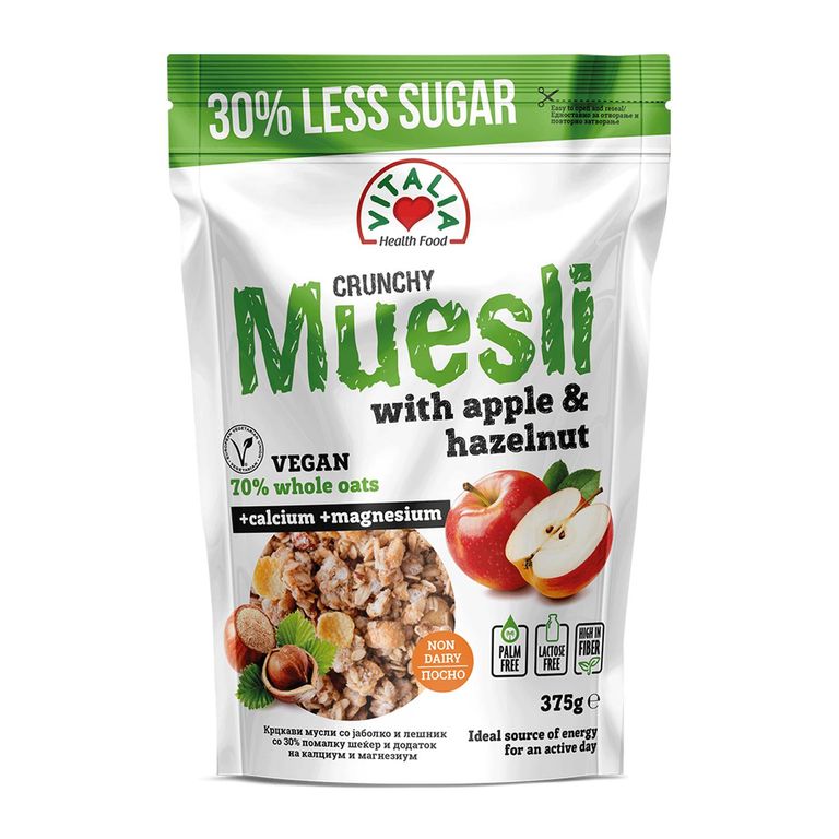 ВИТАЛИА КРАНЧИ МУСЛИ СО ЈАБОЛКО И ЛЕШНИК 375 ГР