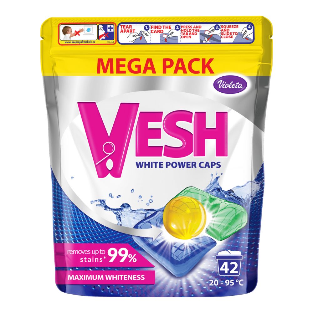 ДЕТЕРГЕНТ ВИОЛЕТА ВЕШ КАПСУЛИ ЗА БЕЛИ 42/1