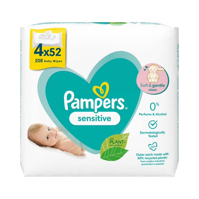 ПАМПЕРС СЕНЗИТИВ ВЛАЖНИ МАРАМЧИЊА 4 Х 52