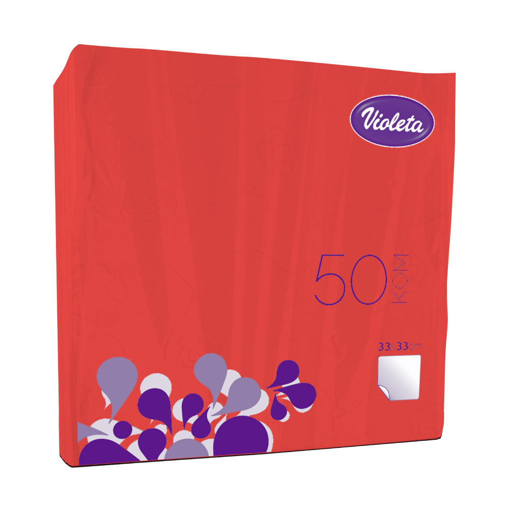 САЛФЕТИ ВИОЛЕТА ЦРВЕНИ 33Х33 50/1