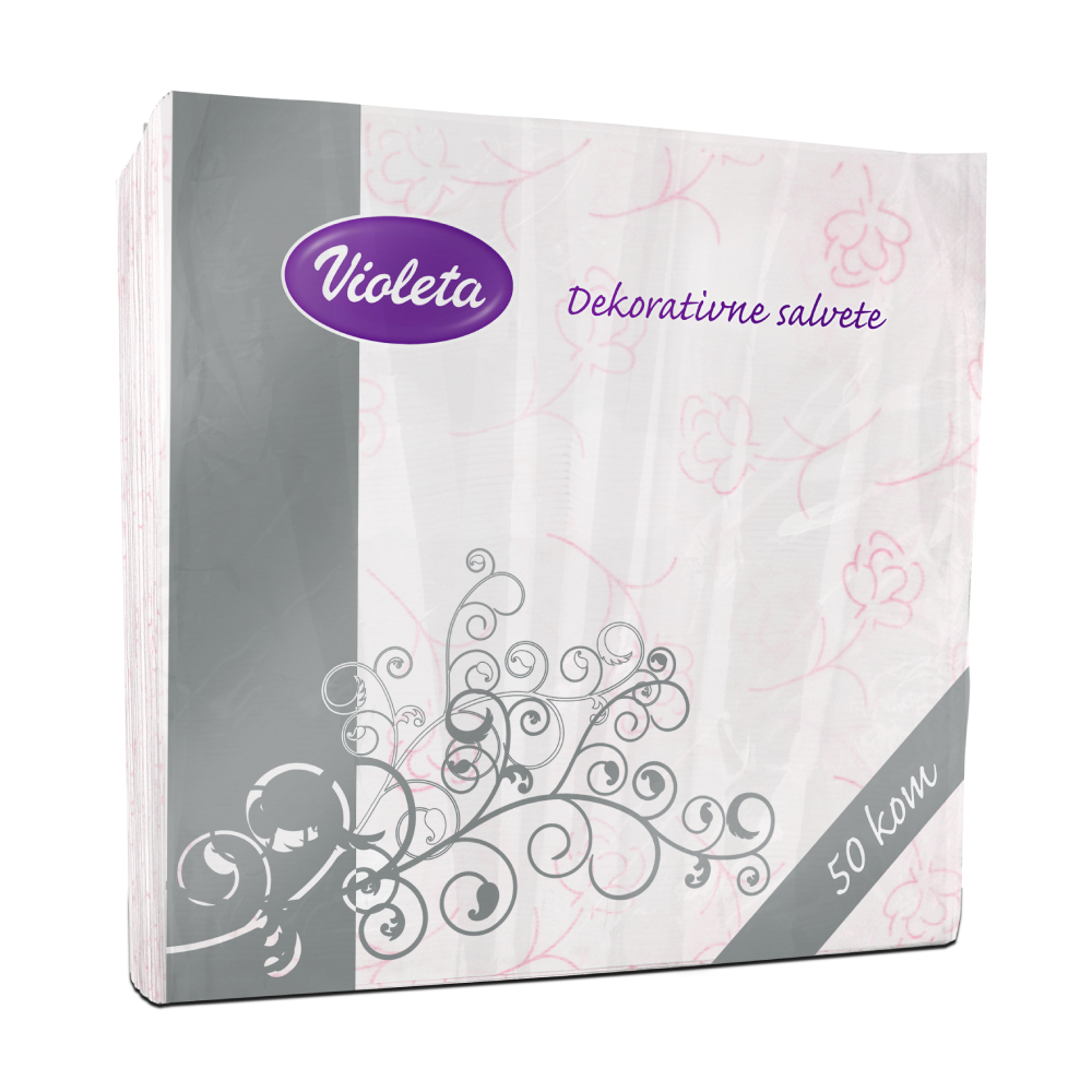 ВИОЛЕТА ДВОСЛОЈНИ САЛФЕТИ ДЕКОРАТИВНИ БОРДО 33 Х 33 ЦМ / 50/1