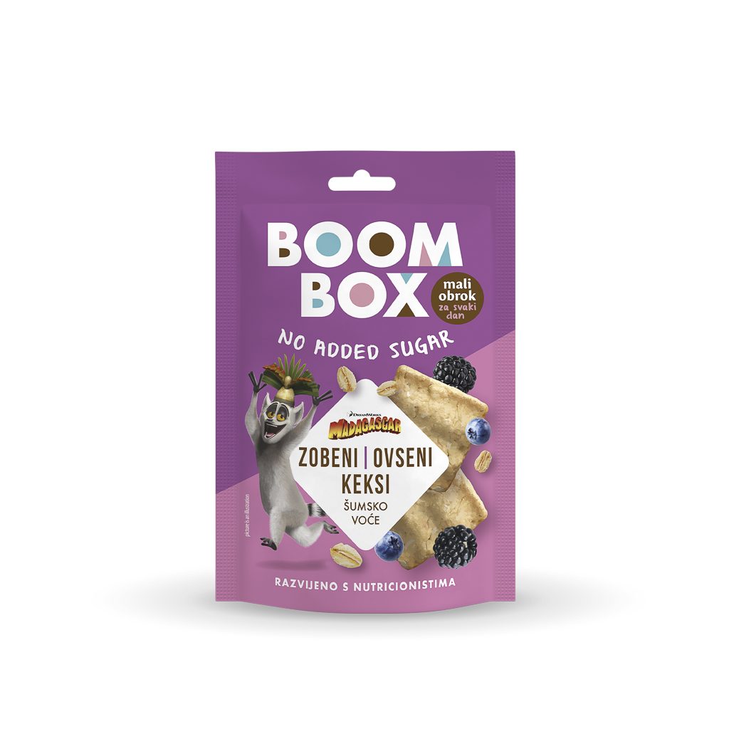 ДЕТСКИ ОВЕСНИ КЕКСИ БУМ БОКС ШУМСКО ОВОШЈЕ -ВАНИЛА 50 ГР
