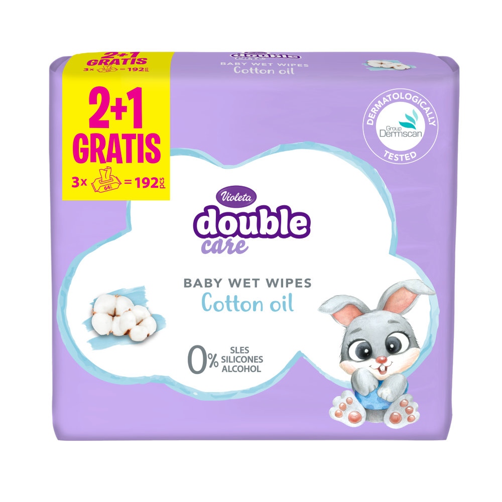 ВИОЛЕТА ВЛАЖНИ МАРАМИЦИ КОТОН МАСЛО / 64/1