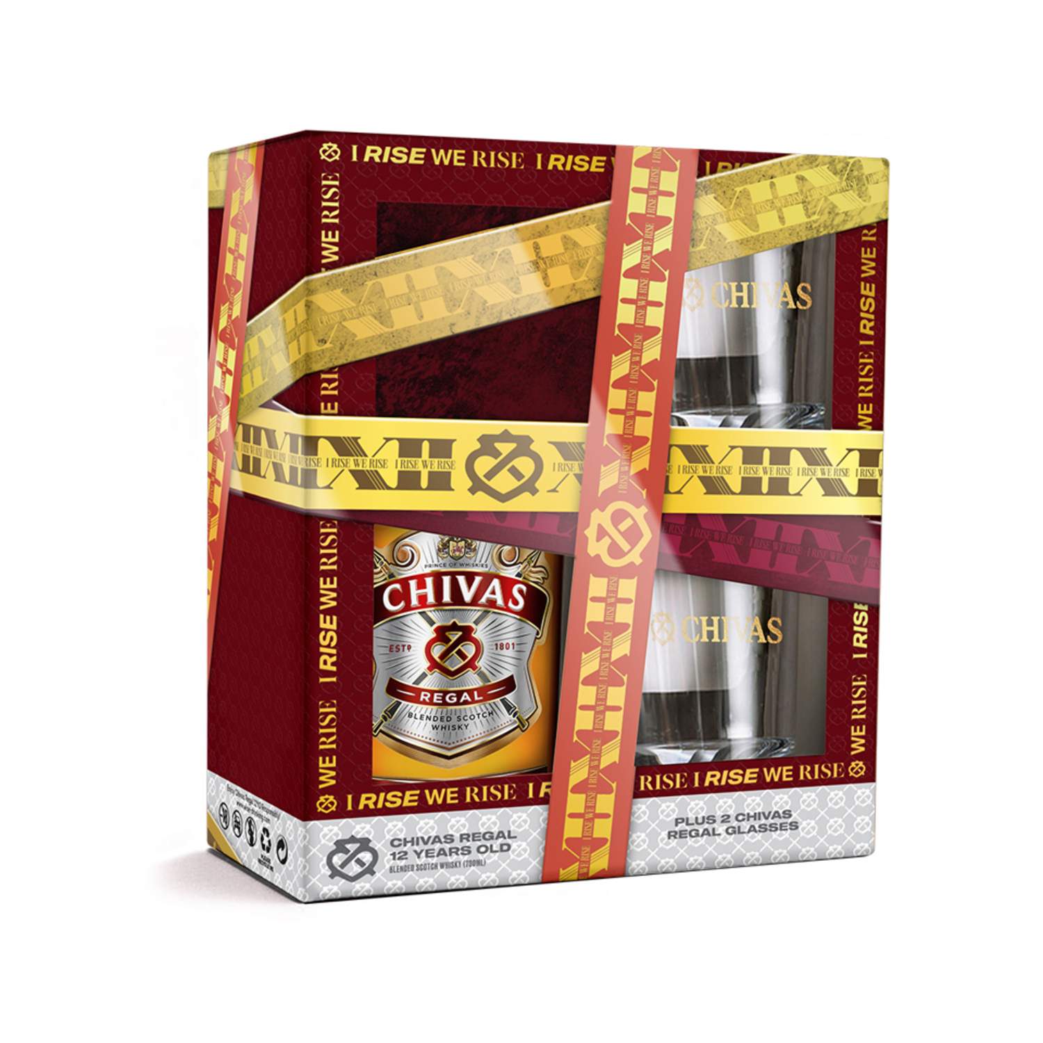 ЧИВАС РЕГАЛ ВИСКИ 0.7Л+2ЧАШИ