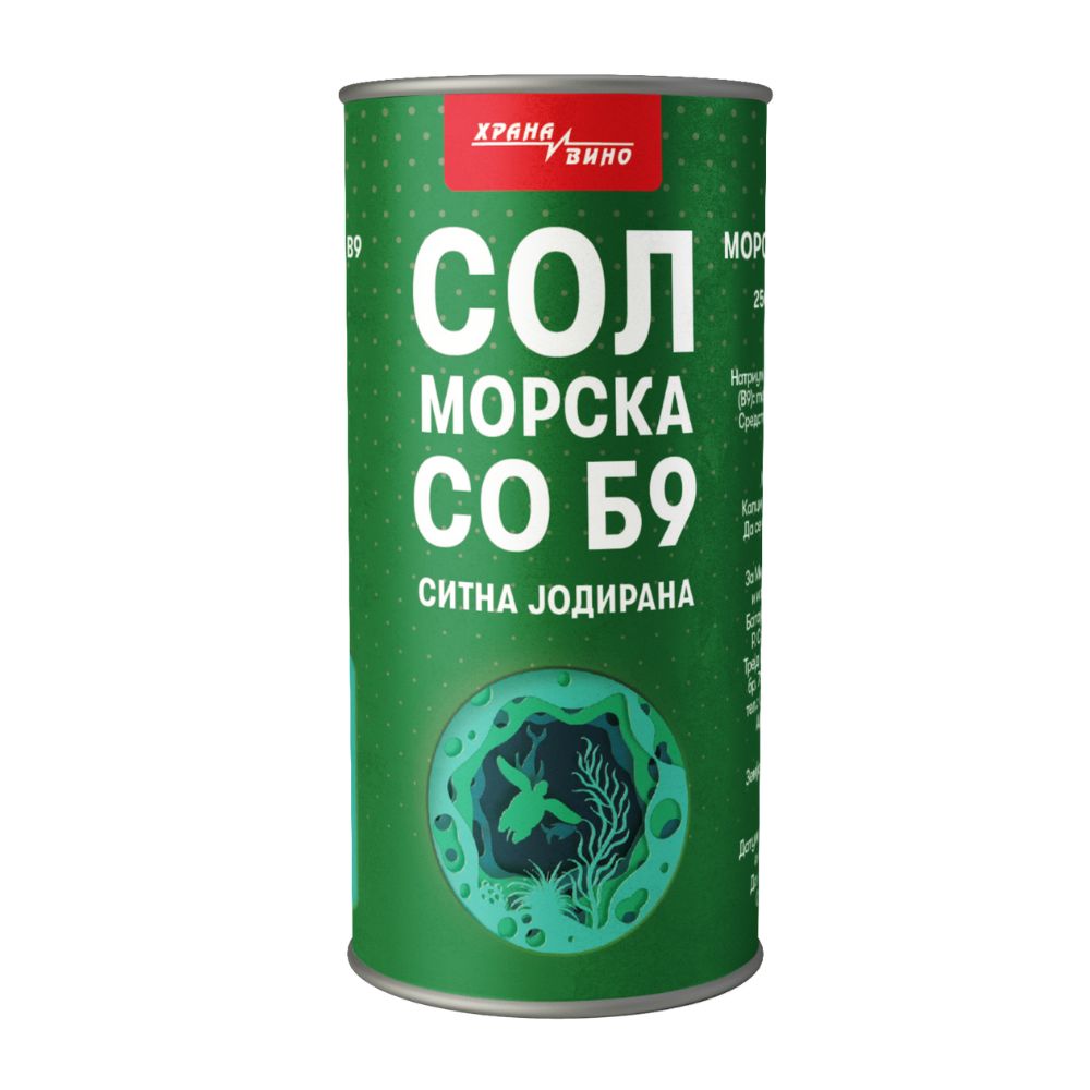 ХРАНА И ВИНО МОРСКА СОЛ СО ВИТАМИН Б9 250 ГР
