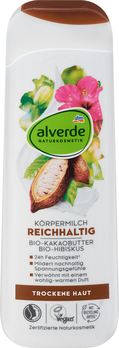 АЛВЕРДЕ МЛЕКО ЗА ТЕЛО КАКАО ПУТЕР И ХИБИСКУС 250 МЛ