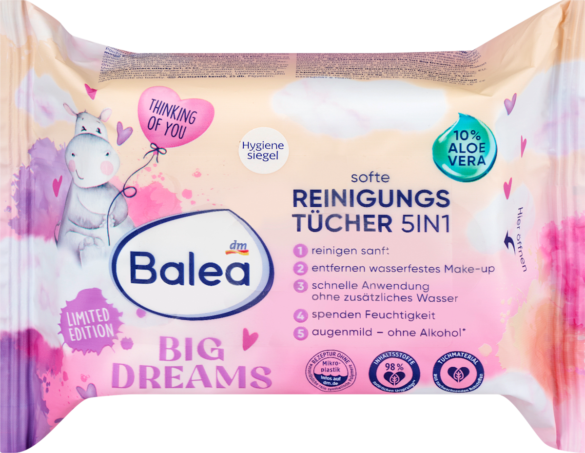 БАЛЕА ВЛАЖНИ МАРАМИЦИ ЗА ЧИСТЕЊЕ ЛИЦЕ БИГ ДРИМС 25 ПАРЧИЊА