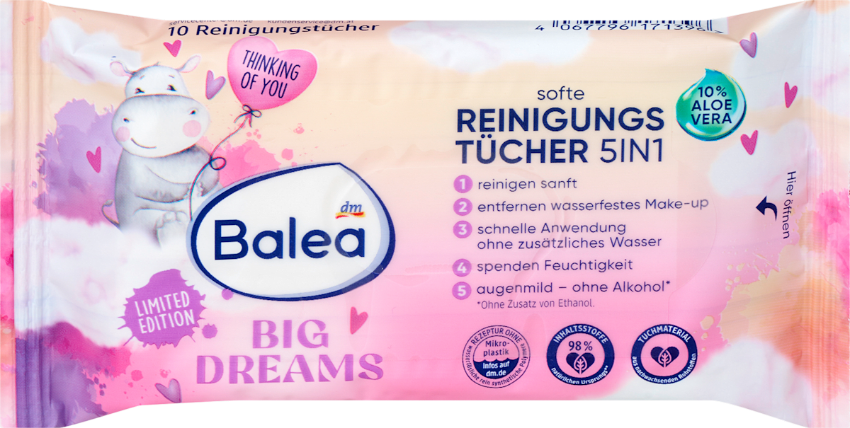 БАЛЕА ВЛАЖНИ МАРАМИЦИ ЗА ЧИСТЕЊЕ ЛИЦЕ БИГ ДРИМ 10ПАРЧИЊА * ПВ