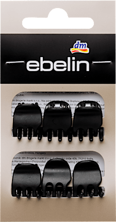 ЕБЕЛИН ШТИПКИ ЗА КОСА ЦРНИ МАЛИ МАТ 6 ПАРЧИЊА