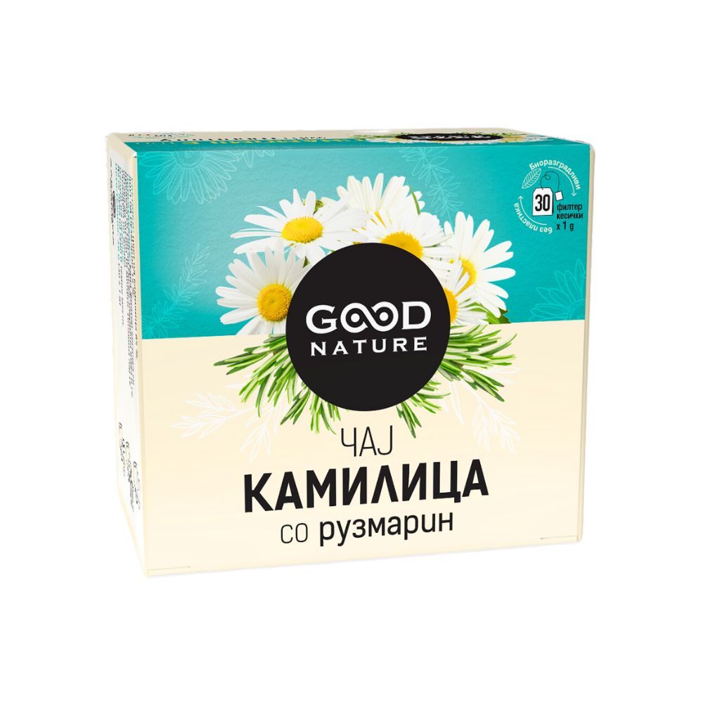 ГУД НАТУРЕ ЧАЈ ОД КАМИЛИЦА СО РУЗМАРИН 30 ЌЕСИЧКИ