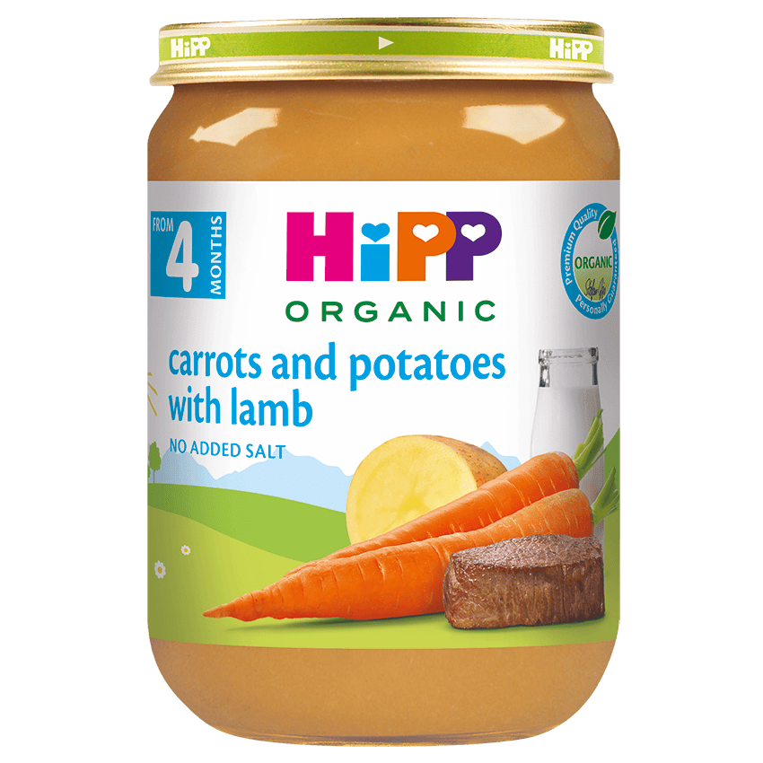 ДЕТСКА КАША СО ЈАГНЕШКО, КОМПИР И МОРКОВ ХИПП 190 ГР