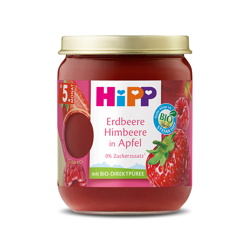 ДЕТСКА ОВОШНА КАША ХИПП 160 ГР ОРГАНСКА МАЛИНА И ЈАБОЛКО