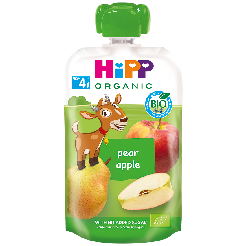 ДЕТСКА ХРАНА ХИПП ОРГАНСКА ПАУЧ ЈАБОЛКО, КРУША 100 ГР