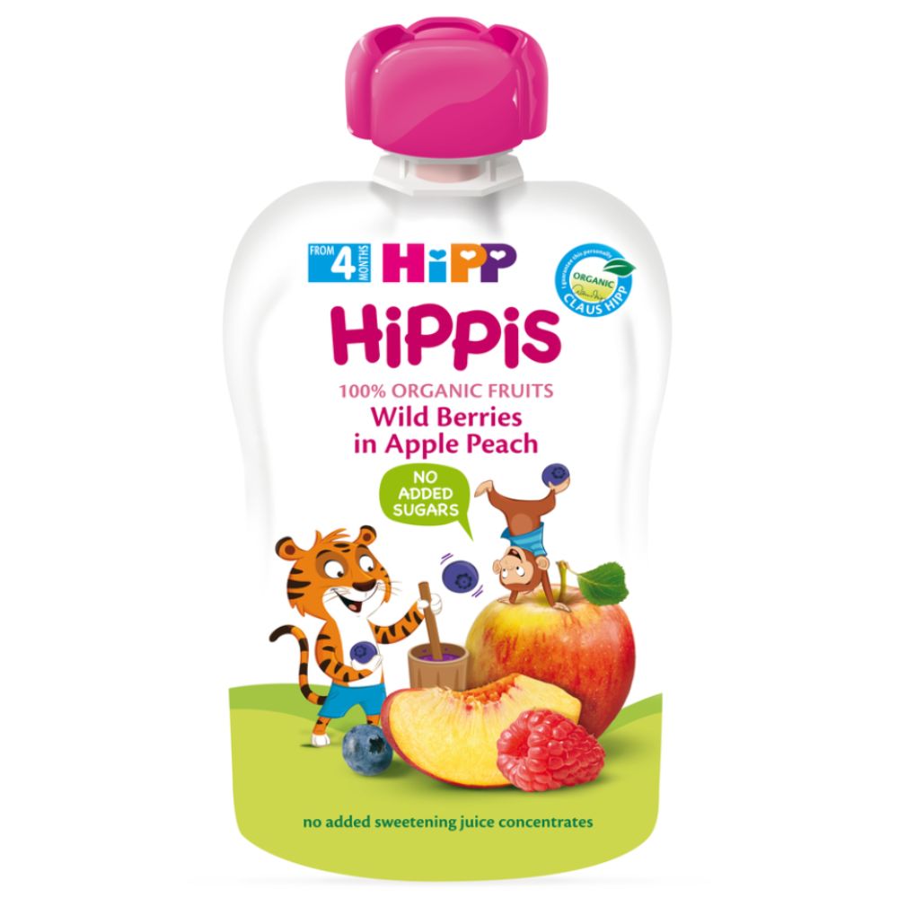 ХИПП ХИПИС ОВОШНА КАША ОД ЈАБОЛКО, ПРАСКА И ШУМСКИ ПЛОДОВИ 100 ГР