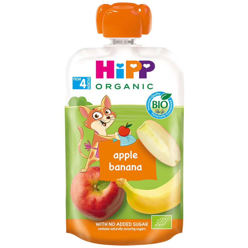 ДЕТСКА ХРАНА ХИПП ОРГАНСКА ПАУЧ ЈАБОЛКО, БАНАНА 100 ГР