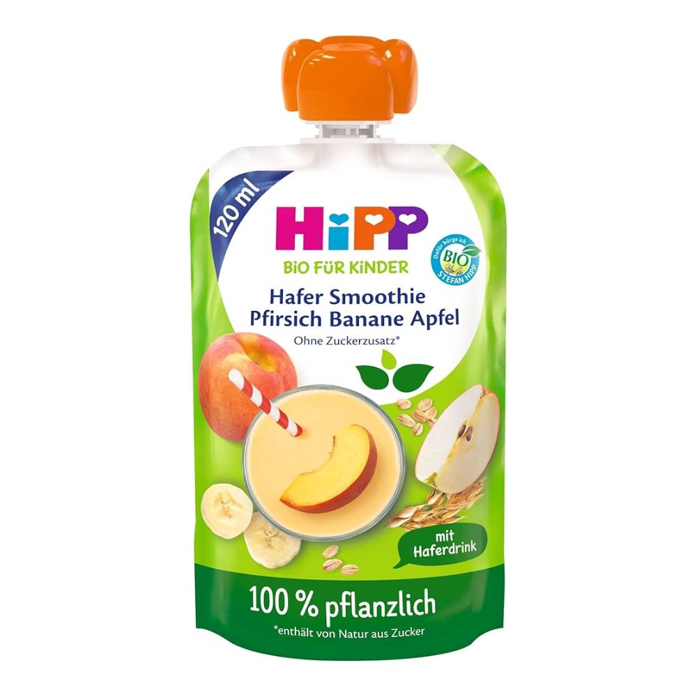 ХИПП СМУТИ ОРГАНСКО ОВЕСНО ПИРЕ СО ЈАБОЛКО, БАНАНА И ПРАСКА 120 МЛ