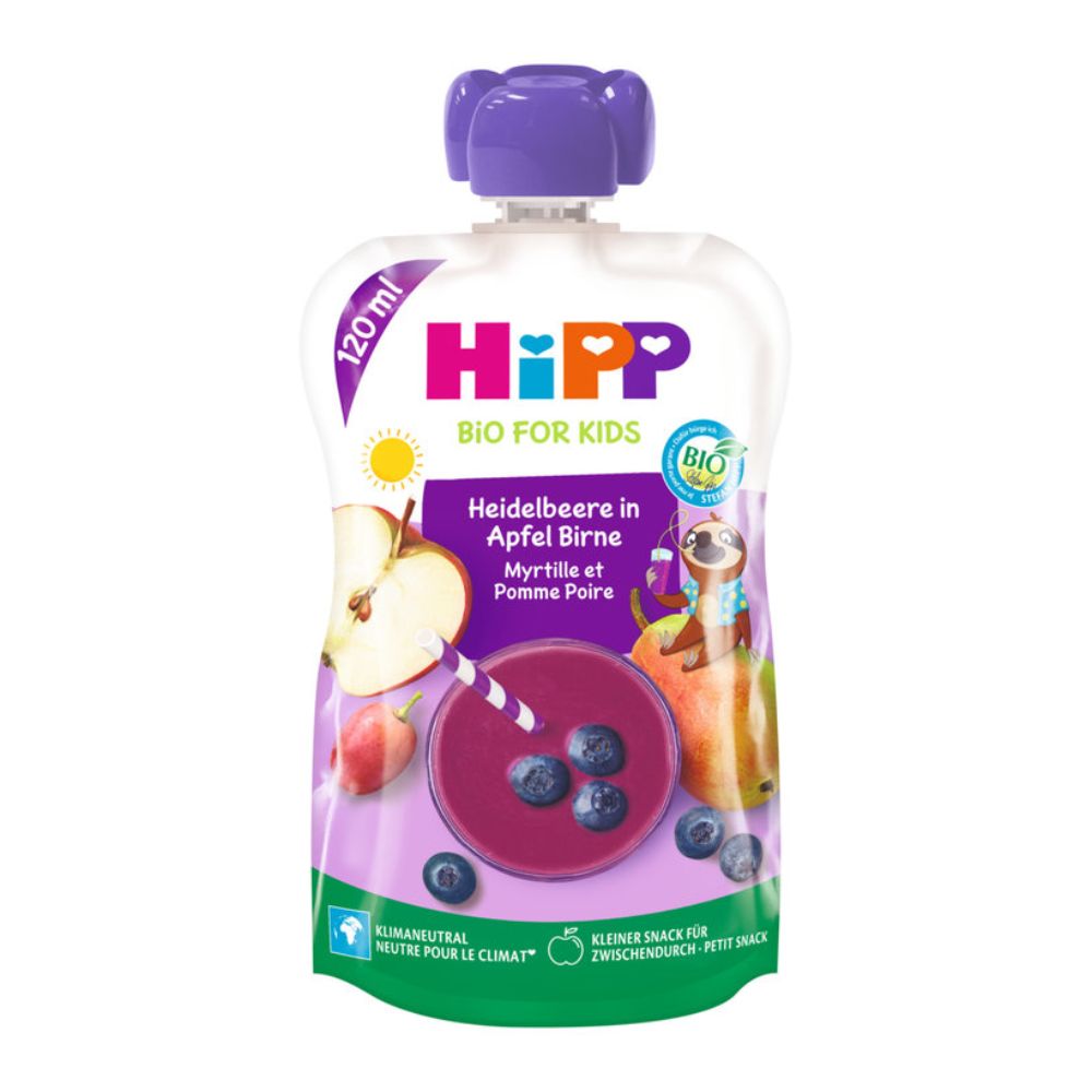 ХИПП СМУТИ ОРГАНСКО ОВОШНО ПИРЕ ОД ЈАБОЛКО, КРУША И БОРОВИНКИ 120 МЛ