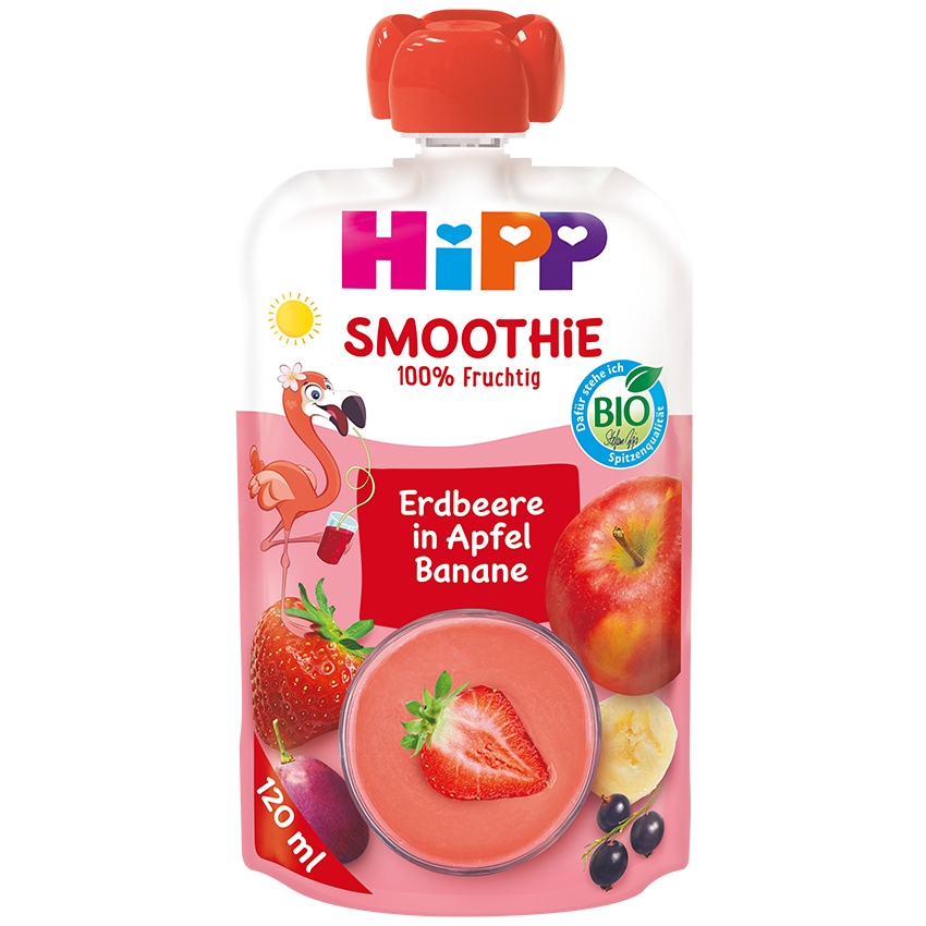 ХИПП СМУТИ 100% ЦРВЕНО ОВОШЈЕ/ЈАБОЛКО БАНАНА 120 МЛ