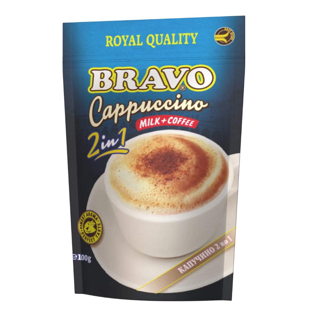 КАФЕ БРАВО КАПУЧИНО 2 ВО 1 100 Г