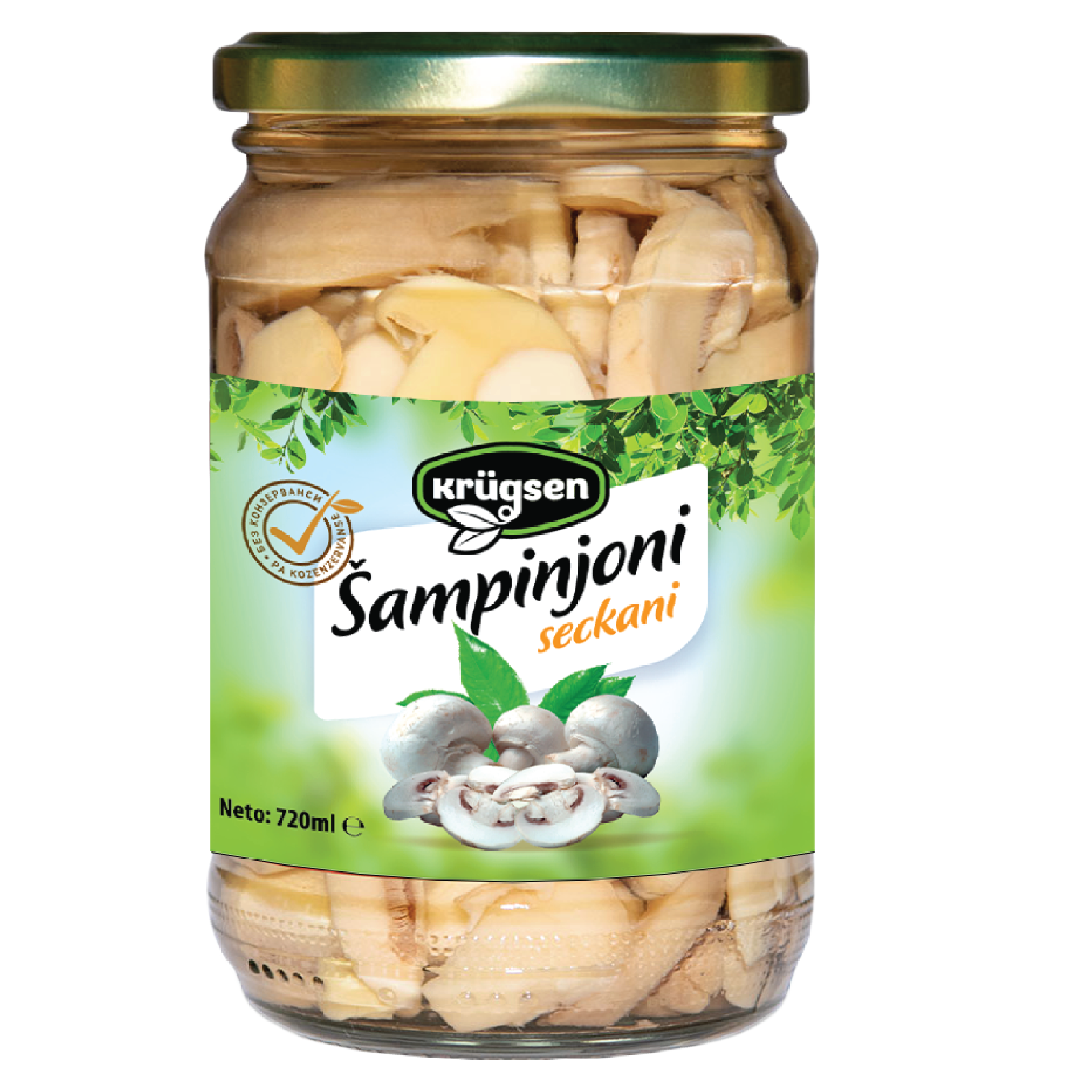Кругсен Шампињони Тегла Сецк. 720г