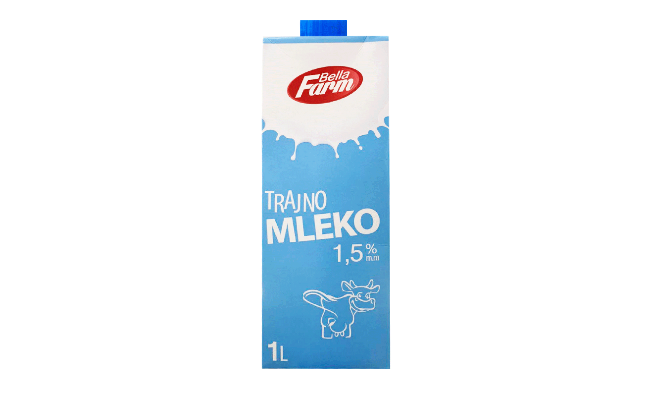 Млеко 1.5% Трајно Белла Фарм
