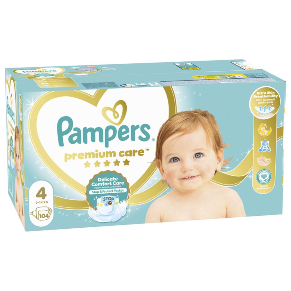 ПАМПЕРС ПРЕМИУМ КЕР БР.4 (9-14 КГ) БЕБЕШКИ ПЕЛЕНИ 104/1