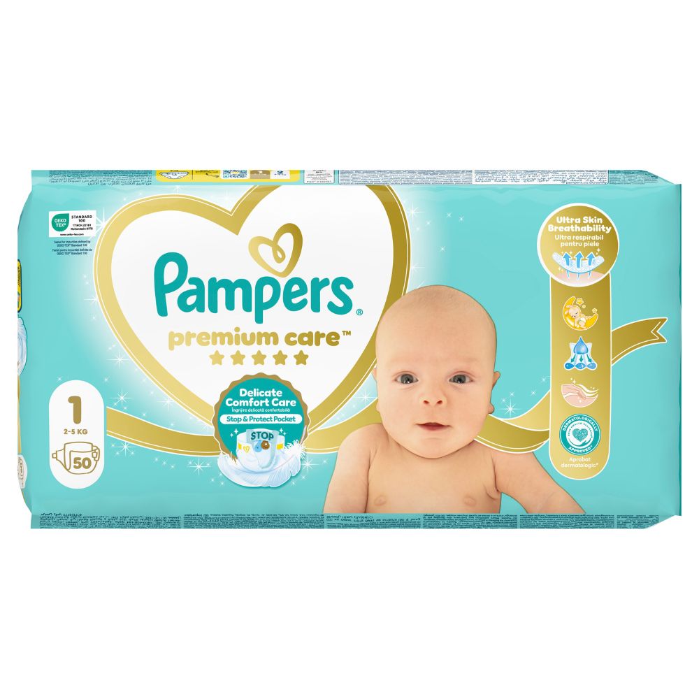 ПАМПЕРС ПРЕМИУМ КЕР БР.1 (2-5 КГ) БЕБЕШКИ ПЕЛЕНИ 50/1