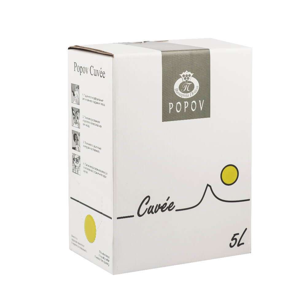 ВИНО ПОПОВ БЕЛО ВО КУТИЈА 5 Л